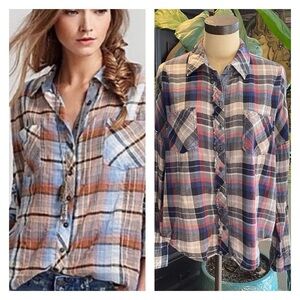 We the Free People Flyaway Plaid Button Down shirt
